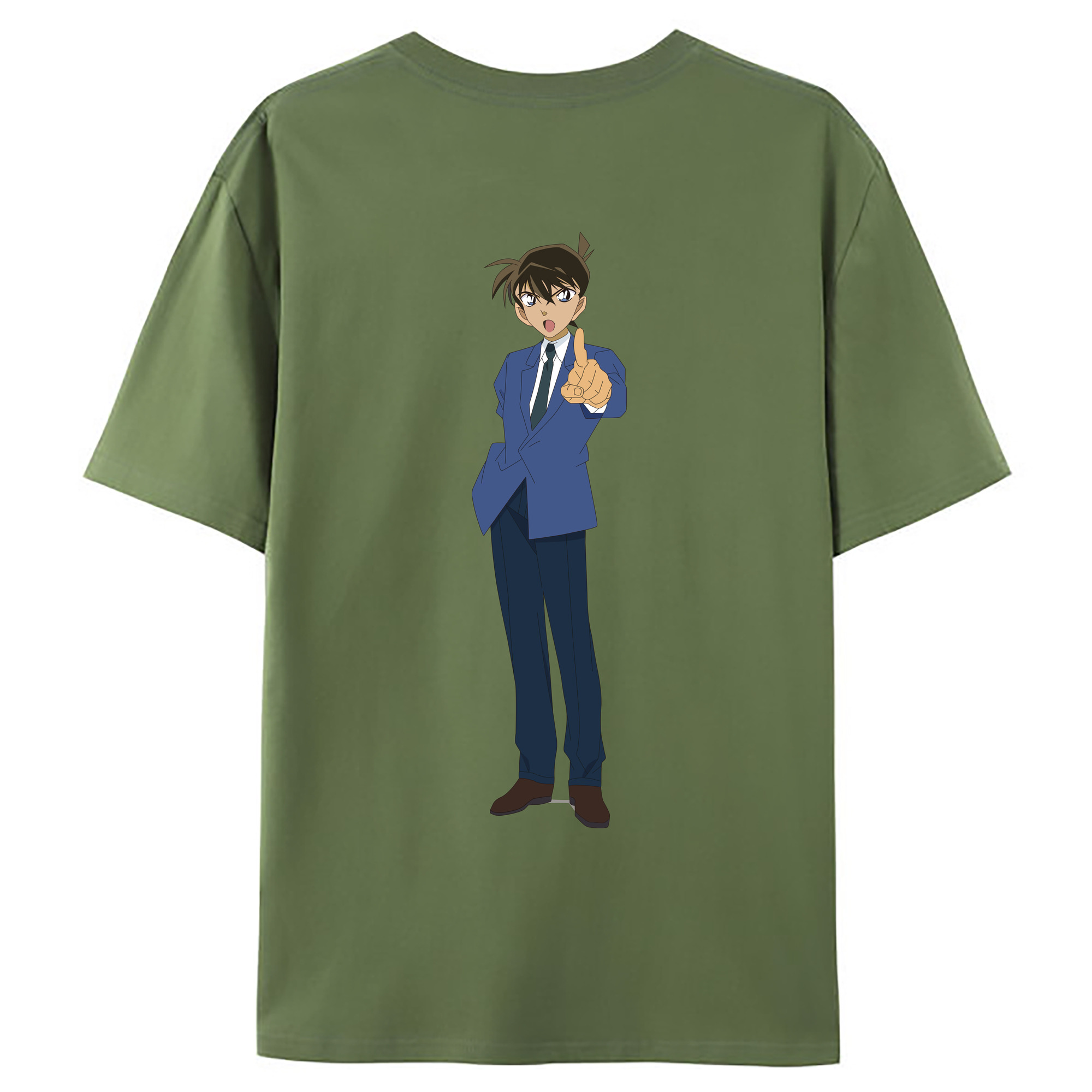 （画像用） 名探偵コナン 江戸川 コナン Detective Conan Conan Edogawa 綿100％ メンズ半袖Tシャツ（バックプリント） 通気性
